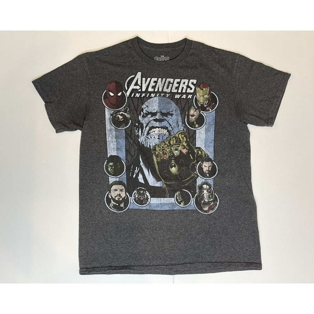 Marvel Avengers: Infinity War Men's Medium Graphic T- Shirt Heather Grey Pre-Own